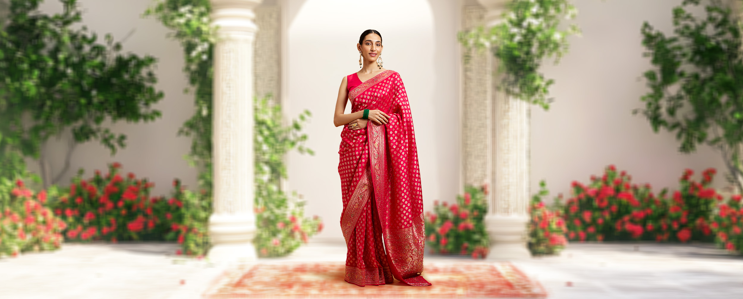 Pure Crepe Saree with Elegant Design and Matching Blouse Piece – Festive & Wedding Wear for Women